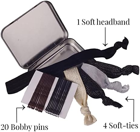 Cricket Phuse Beauty Accessory Kit, Soft Headband, 4 Hair Ties, 20 Bobby Pins, Reusable Hair Tin, Value Set, 25 PC - Image 2