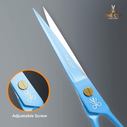 The Cut Factory- 6.5” Professional Hair Scissors - High Carbon 420 Stainless Steel Hair Cutting Scissors, Ultra-Sharp Barber Shears for Salon & Home (Blue) - Image 4