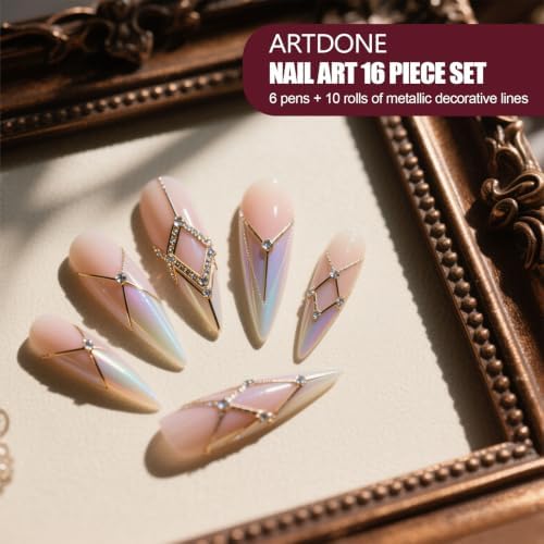 Artdone Nail Art Brushes 6PCS Double-ended Nail Art Brushes Kit Nail Art Gel Polish Liner Brushes Design Pen For Nail Drawing And Nail Paint Brushes Small Detail Brushes - Image 5