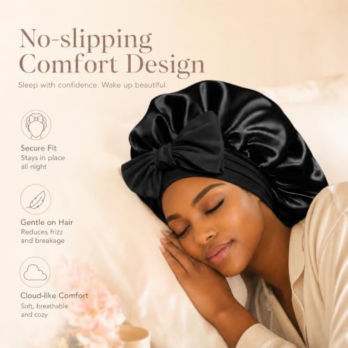 VarCozy Adjustable Double Layer Satin Bonnet for Sleeping to Reduce Frizz - Image 2