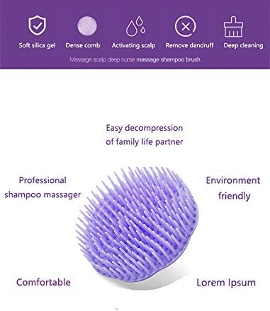 Hair Scalp Brush Dandruff Cleaning Shower Shampoo Scalp Head Massager 4 Pk - Image 5