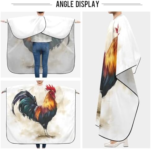 ALAZA Rooster in Vintage Style Barber Cape for Men Women, Waterproof Haircut Apron Beard Shaving Bib Hair Cutting Cloth 55 x 65 Inch - Image 5