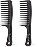 HYOUJIN Two Set Large Wide Tooth Comb Detangling Wet or Dry Combs for Shower, Hair Styling Brush for Natural, Curly, Long Hair for Women and Men by HYOUJIN