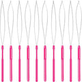 Zonon 10 Pcs Loop Needle Threader Tool for Hair Extension Bead,Rose Red by Zonon