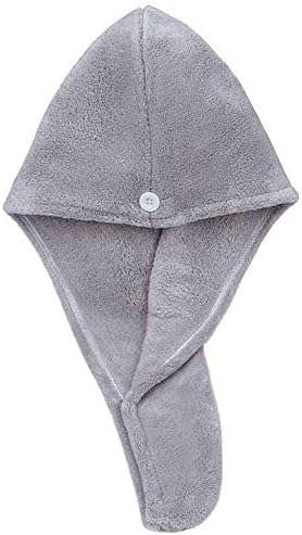Microfiber Hair Drying Wrap Towel for Women Turban Fast Dry Gray by TYONMUJO