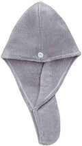 Microfiber Hair Drying Wrap Towel for Women Turban Fast Dry Gray by TYONMUJO