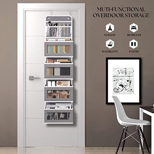 GCreation Over Door Organizer for Bedroom Bathroom Pantry, 5 Shelf Gray - Image 2