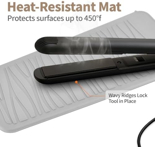 Heat Resistant Travel Mat Pouch for Hair Straighteners, Crimping Irons, Curling Wands, Flat Irons and Hair Styling Tools (1 Pack, Gray) - Image 5