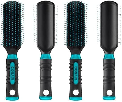 Conair Salon Results Hairbrush for Men and Women, Hairbrush for All Hair Types with Nylon Bristles (Pack of 2) by conair