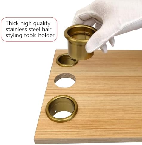 Salon Hair Styling Station Curling Hot Iron Appliance Tube Package Salon Station Organizer Holder Iron Tube 3pcs Package 2inch Stainless Steel Gold Color - Image 4