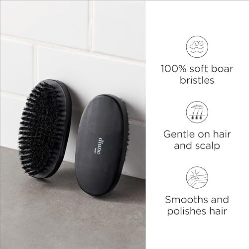 Diane 100% Boar Bristle Military Brush for Men and Women - Waves, Detangling, Smoothing Fine to Medium Hair, Restores Shine and Texture - Image 2