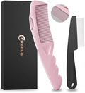 Dandruff Comb Removal 2PC Hollow Fine Tooth Scalp Detox Hair Care Tool Pink by EHBELIF