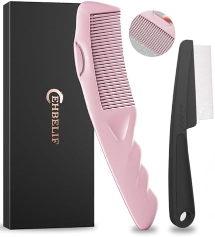 Dandruff Comb Removal 2PC Hollow Fine Tooth Scalp Detox Hair Care Tool Pink by EHBELIF