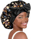 YANIBEST Adjustable Silk Bonnet for Sleeping Women Double Layer Satin Bonnet Reduce Friction Prevent Frizz Curly Hair by yanibest