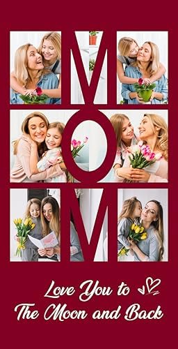 JML Mothers Day Birthday Gifts for Mom from Daughter Son, Personalized Beach Towel with Photo, Custom Beach Towel Gift for Mommy, Grandma, Women, Wife Anniversary Family Day, Summer, Holiday by JML