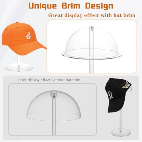 Acrylic Hat Display Stand, 8'' Clear Domed Baseball Cap Rack - Image 4