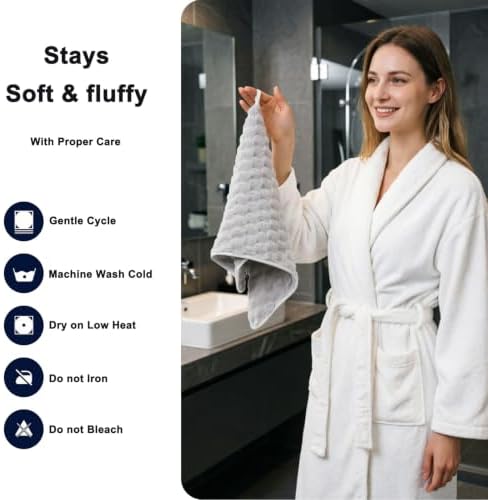 Cloud Velvet Hand Towels 3-Pack 14"x29.6" - Ultra Soft Microfiber Washcloths Set for Bathroom, Quick Dry Face & Hair Towels for Gym Spa - Image 3