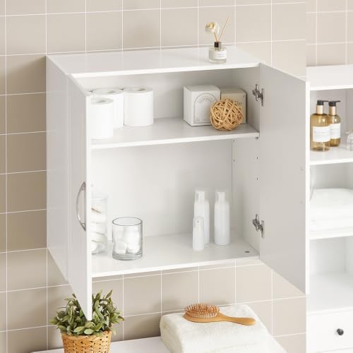 Haotian Wall Cabinet, Bathroom Storage, 23.6 x 11.8 x 23.6 in, MDF, White - Image 2