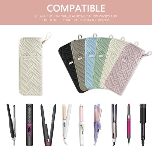 Leudes Hair Tools Travel Bag Case Hot Heat Resistant Mat 2 in 1 Pouch - Image 6