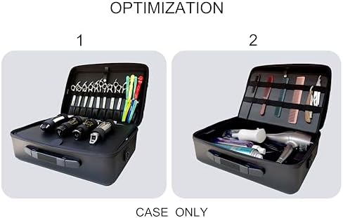 professional leather barber case black Makeup Stylist Train clipper case Hair Salon barber box． - Image 4