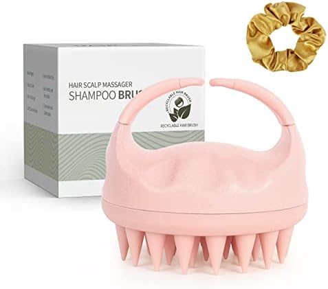 Sndyi Scalp Massager Shampoo Brush, Scalp Scrubber with Soft Silicone Bristles, Scalp Exfoliator for Dandruff Removal, Scalp Massager for Hair Growth, Wet Dry Hair Brush for Scalp Care, Pink by Sndyi