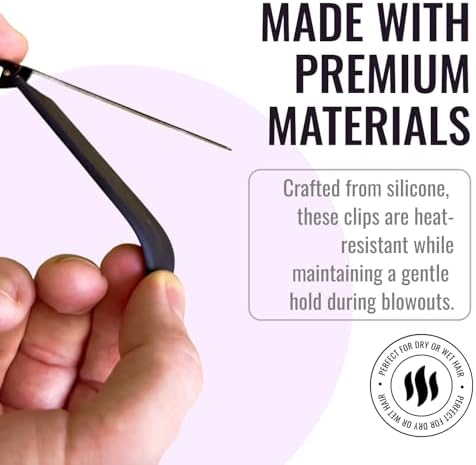 ERGO No-Crease Hair Clips – 4 Pcs Heat-Resistant Crimpless Clips for Hair Styling, Sectioning, Makeup | No Bend Clips for Women, Curls, Bangs, Salon Use - Image 6