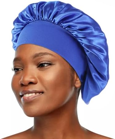 12 Pieces Silk Bonnet for Women Curly Hair Satin Bonnet Hair Wrap for Sleeping Cap with Tie Band (Multicoloured1) - Image 5