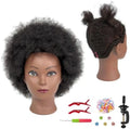Afro Kinky Hair Black Mannequin Head with 100% Human Hair for Braiding by ARLEFENNI