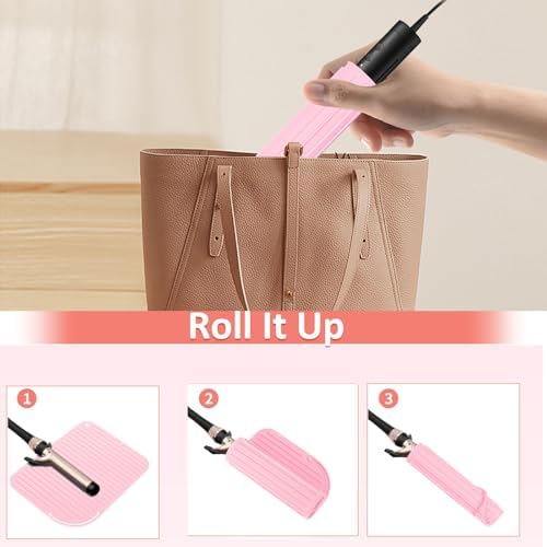 Heat Resistant Mat Large Silicone Hot Hair Tools Holder for Curling Irons Flat Iron Hair Straightener Mat Portable Vanity Pad Accessories/Organizer - Image 6