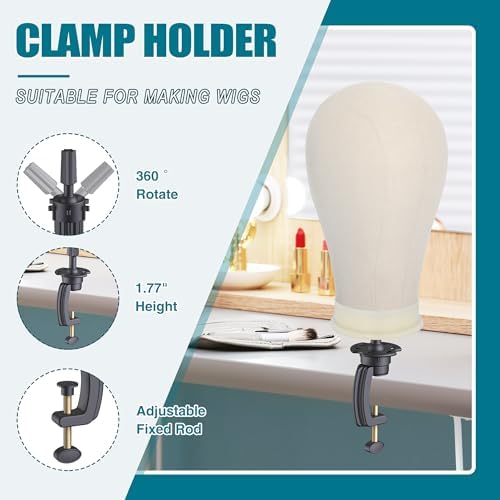 Wig Stand with Head 50 Inches, Wig Head Stand with 22 Inches Mannequin Head, Height Adjustable Metal Tripod Wig Stand, Manikin Head Set for Wigs Display Making Hair Weave and Styling - Image 5
