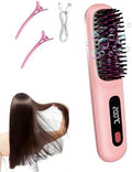 Go Brush Pro for Short Hair, Cordless Hair Straightener Brush (Pink) by KNISUZYouDerserveIt