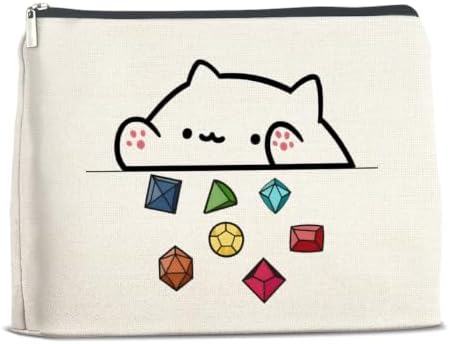 LyoGao Funny Dice Cat Makeup Bag, Gaming Gift Cosmetic Bag for Women Girls by LyoGao