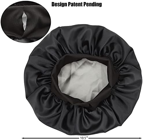 Kids Satin Bonnet Double Layer Wide Elastic Band Sleep Cap - Image 2