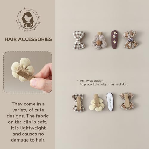 Baby Girl Hair Clips Set 20Pcs Tiny 2" Toddler Hair Bows Fully Covered Barrettes Clips for Babies Kids Small Hair Accessories - Image 3