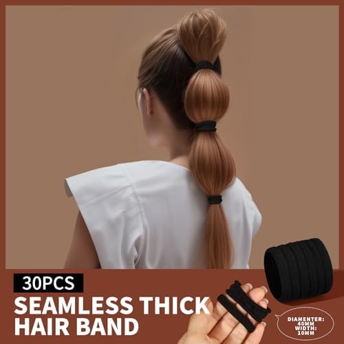 Teenitor Hair Accessories Kit for Woman Girls 500pcs Elastic Hair Bands 30pcs Ponytail Holders, Black Seamless Thick Hair Bands, 40pcs Bobby Pins Black Clear - Image 4