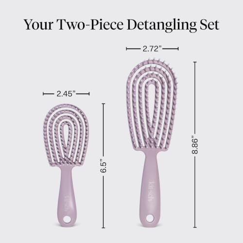 Kitsch Flexi Flow Duo Detangler Brush, Hair Brushes For Women- Soft Violet - Image 4