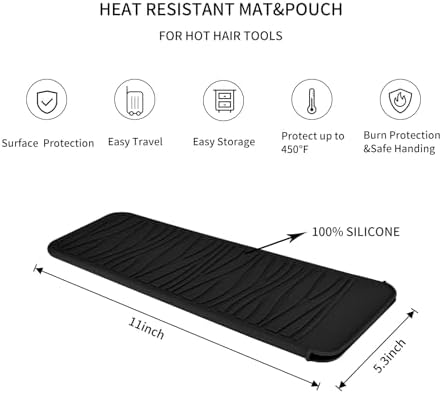 2 Pack Silicone Heat Resistant Travel Mat Pouch for Straighteners, Curling Wands, Flat Irons, and Hot Hair Styling Tools - Image 2