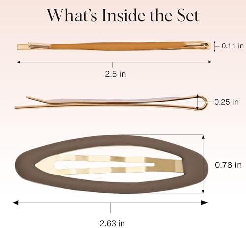 Kitsch Gold Metal Bobby Pins & Snap Clips For Hair -Sedona, 8pcs - Image 5
