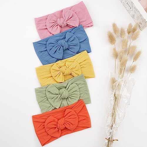 CÉLLOT Super Stretchy Soft Knot Headbands with Hair Bows Head Wrap Hair Accessories For Newborn Baby Girls Infant Toddlers Kids - Image 6