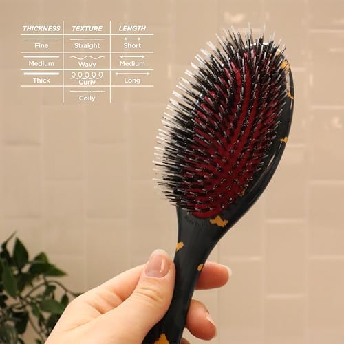 Denman Boar Bristle Hair Brush – Smoothing & Shine Enhancing for Slick Back Styles, Curl Defining & Detangling. Natural Bristles for all Hair Types for Women & Men - Image 6