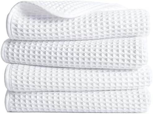 POLYTE 430 GSM Poly Blend Microfiber Quick Dry Waffle Hand Towel, 16x30 in by Polyte
