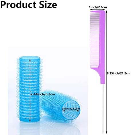 36PCS Self Grip Small Hair Curlers Heatless Roller Hair Curlers Pro Salon Hairdressing Curler DIY Curly Hairstyle Hair Rollers Tools Rat Tail Comb for Women Medium Short Hair(0.8 x 2.4 Inch) - Image 2