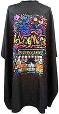 Barber Cape for Men, PELOCAPA Hair Cutting Cape with Metal Snap Closures, Professional Salon Cape, Large Waterproof Hairdressing Cape for Hairstylist- 63”× 56”(Graffiti Style) by Pelocapa