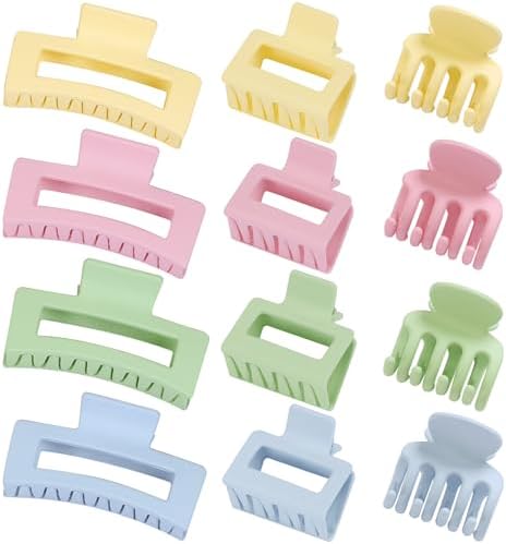 SMKSL 12 Pcs Hair Claw Clips for Women & Girls 3 Styles Hair Accessories - Image 2