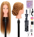 Blonde 80% Human Hair 26-28" Mannequin Head with Tripod & Stand by Aurevanna