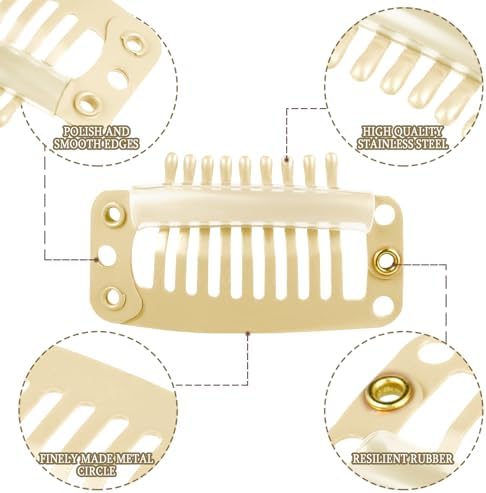 WILLBOND 30 Pcs 32 mm 9 Teeth Hair Extension Clips, Mixed Colors - Image 3