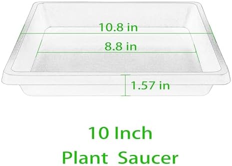 Square Plant Saucer 10 Inch 4 Pack, Plant Drip Trays and Flower Pot Saucers，Doubles Plant Water Catcher Tray, Plant Trays for Indoors No Holes, Plant Drainage Tray Saucers for Potted Plants - Image 2