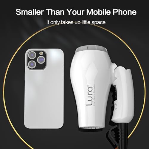Foldable Travel Hair Dreyr Mini:Dual Voltage Small Lightweight Blow Dryer for International Travel,1200w Compact Hairdryer with Concentrator and Travel Bag(White) - Image 2