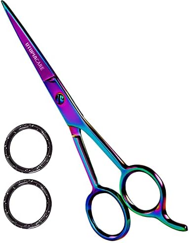 Utopia Care Hair Cutting and Hairdressing Scissors 6.5 Inch, Premium Stainless Steel Shears with Smooth Razor and Sharp Edge Blades for Salons, Men, Women and Kids, Rainbow by UtopiaCare