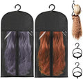 KOLLIEE 2 Pcs Wig Bags Storage with Wig Hanger Dust-proof for Multiple Wigs Hanging Storage Bags Organizer Foldable Easy Carry Suitable for Home Travel Hair Salon Black by KOLLIEE